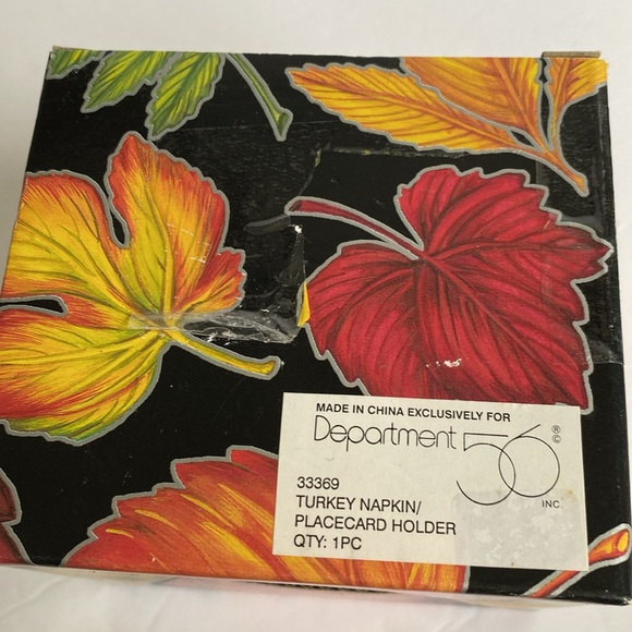 Department 56 Thanksgiving Turkey napkin/place card holders set of four NWT - Picture 6 of 6